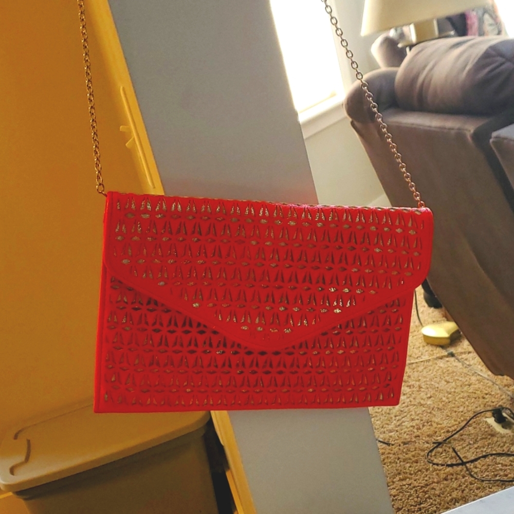 Noatd Red Gold Chain Shoulder Purse